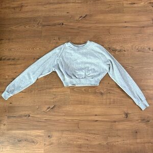 Gymshark Light Gray Cropped Crewneck Sweatshirt